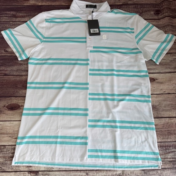 G FORE G/Fore Mens XXL/2XL Tech Polo Shirt Golf Striped NEW 1023 - Picture 1 of 5